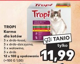 Karma dla kota drób + wołowina + drób z łososiem + drób z dziczyzną Tropi promocja