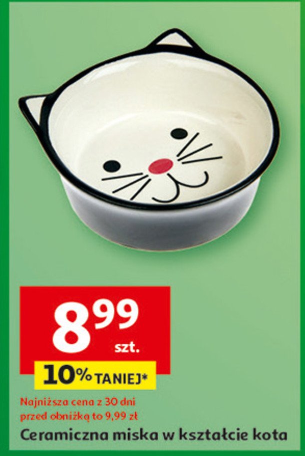 Miska ceramiczna w kształcie kota promocja w Auchan