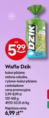 Wafle Dzik kukurydziane: zielona cebulka, ryżowo-kukurydziane: czekoladowe promocja w Żabka