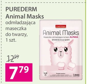 Animal masks - alpaka- maska odmładzająca Purederm promocje