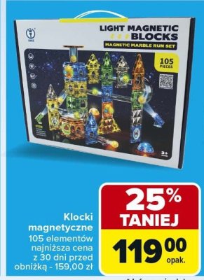 Klocki magnetyczne 105 elementów promocja w Carrefour