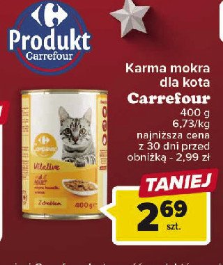 Karma dla kota z drobiem CARREFOUR COMPANINO promocja