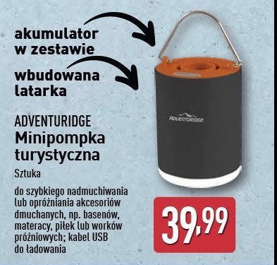 Minipompka turystyczna ADVENTURIDGE promocja w Aldi