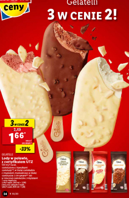 Lód truskwawkowy w białej czekoladzie Gelatelli promocja