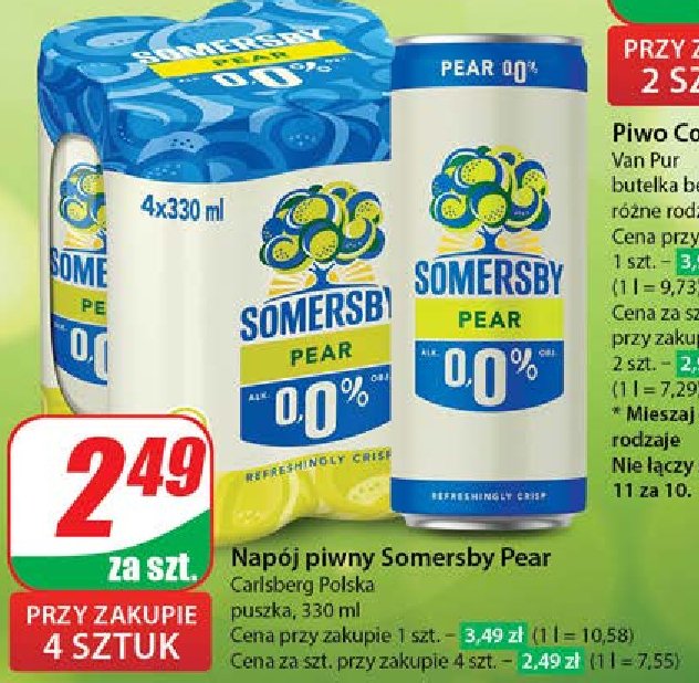 Piwo Somersby pear 0.0% promocja