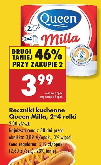 Ręcznik kuchenny 96 listków Queen milla promocja w Biedronka