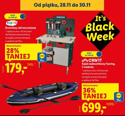 Drewniany stół warsztatowy Lupilu promocja w Lidl