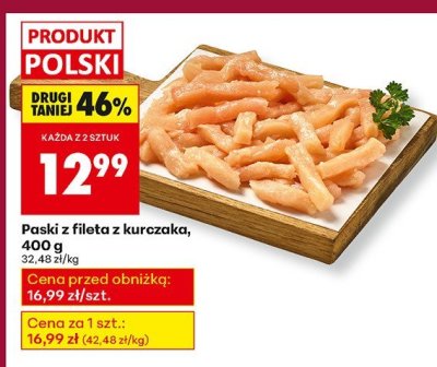 Paski z fileta z kurczaka 400 g promocja w Biedronka