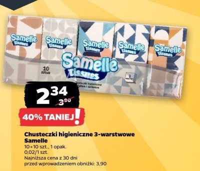 Chusteczki higieniczne 3-warstwowe Samelle promocja w Netto