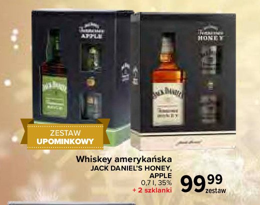 Whiskey + 2 szklanki Jack daniel's tennessee honey promocja