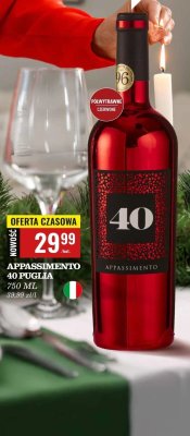 Wino Appassimento 40 Puglia czerwone półwytrawne promocja w Biedronka