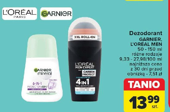 Anti-perspirant 4 in 1 L'oreal men expert carbon protect promocja