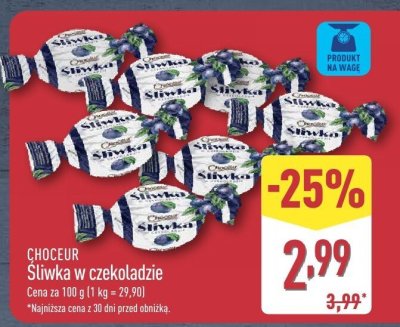 Śliwka w czekoladzie CHOCEUR promocja w Aldi