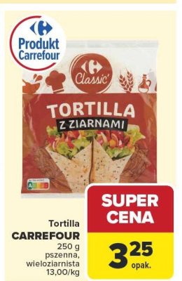 Tortilla CARREFOUR 250 g pszenga, wieloziarnista promocja w Carrefour Market