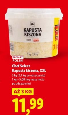 Kapusta kiszona, XXL Chef Select promocja w Lidl