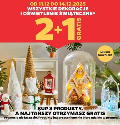 Wszystkie dekoracje i oświetlenie świąteczne 2+1 GRATIS promocja w Netto