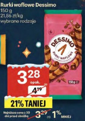 Rurki waflowe Dessimo 150g wybrane rodzaje promocja w Delikatesy Centrum