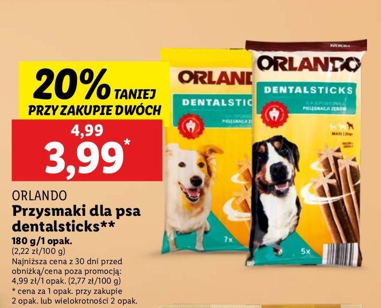 Przysmak dla psów dental sticks 5-10 kg Orlando promocja