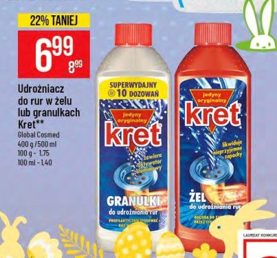 Żel do udrożniania rur Kret promocja
