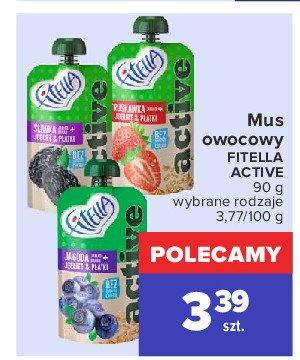 Truskawka + jogurt & płatki Fitella active promocja