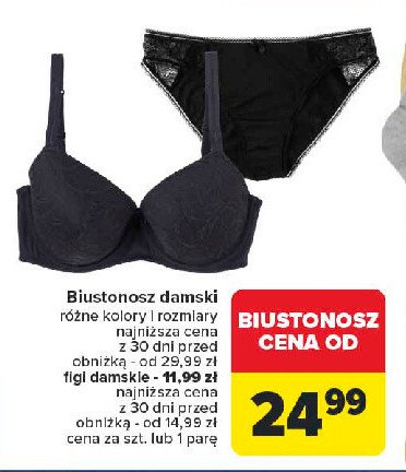 Figi damskie czarne promocja w Carrefour