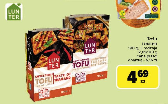 Tofu sweet chilli Lunter promocja w Carrefour