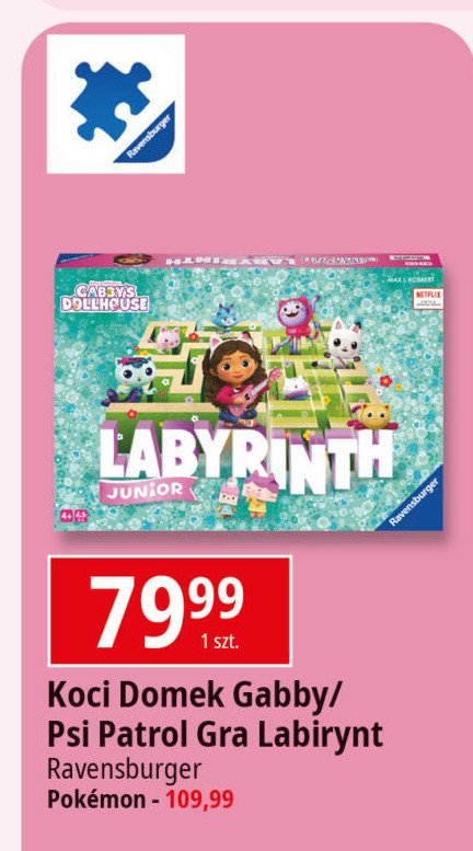 Gra labyrinth koci domek gabi Ravensburger promocja w Leclerc