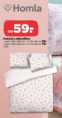 Pościel z mikrofibry 160x200, 70x80 cm  promocja w Netto