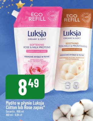 Mydło w płynie Luksja Cotton lub Rose zapas promocja w POLOmarket