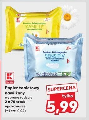 Papier toaletowy nawilżany sensitiv K-classic promocja