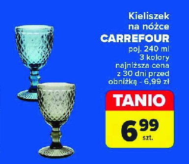 Kieliszek na nóżce 240 ml Carrefour promocja