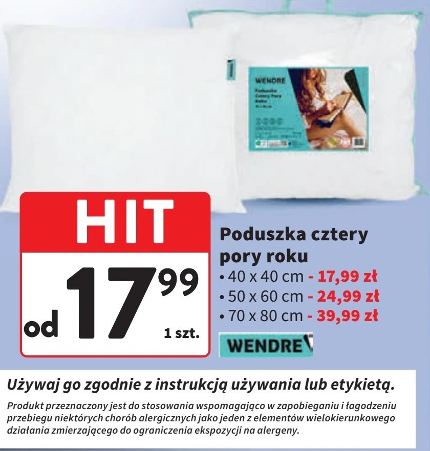 Poduszka cztery pory roku 70 x 80 cm Wendre promocja w Intermarche