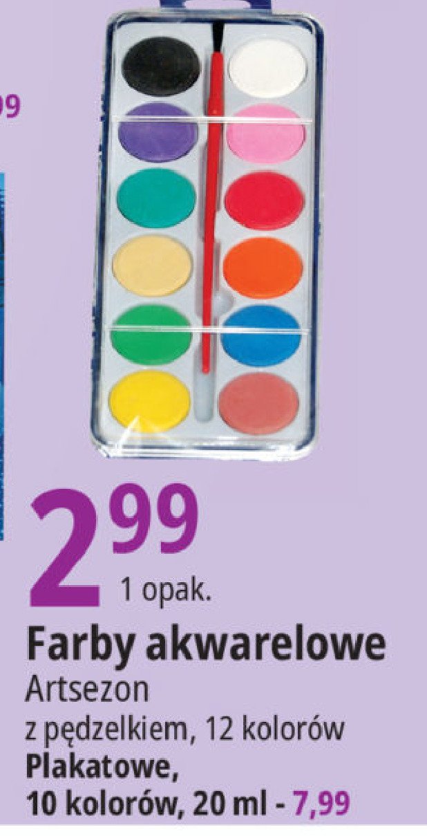 Farby akwarelowe + p臋dzelek Artsezon promocja