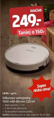 Odkurzacz samojeżdny Bright 1500 mAh 80 min 220 ml promocja w Jula