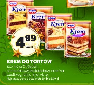 Krem do tortów tiramisu Dr. oetker promocja w Stokrotka