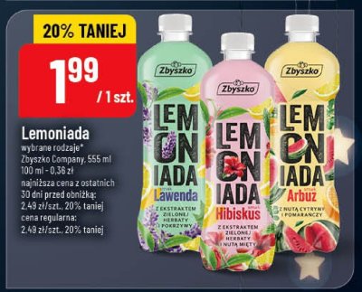 Lemoniada Zbyszko wybrane rodzaje promocja w POLOmarket