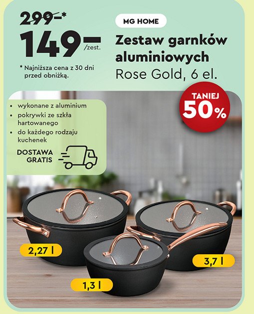 Zestaw garnków rose gold Mg home promocja