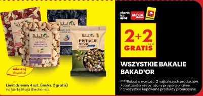 Wszystkie bakalie Bakad'Or 2+2 GRATIS promocja w Biedronka