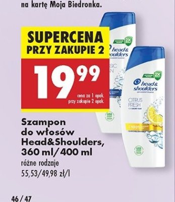 Szampon do włosów citrus fresh Head&shoulders promocja