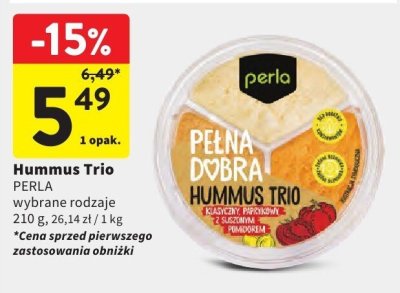 Hummus Trio PERLA wybrane rodzaje promocja w Intermarche