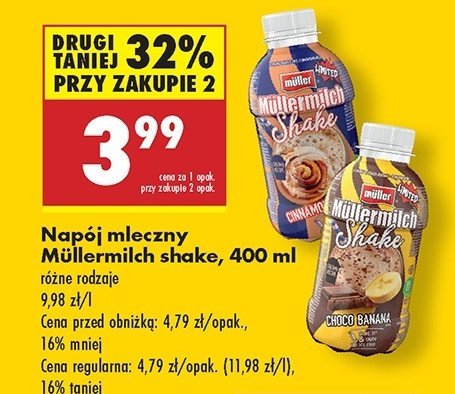 Napój mleczny cinnamon roll Mullermilch shake promocja