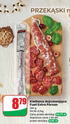 Kiełbasa dojrzewająca Fuet Extra Porxas promocja w Dino