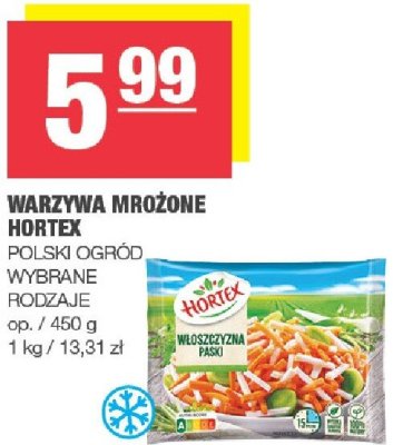 Warzywa mrożone Hortex Polski Ogród różne rodzaje promocja w SPAR