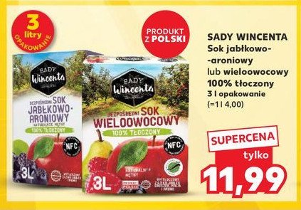 Sok jabłkowo-aroniowy Sady wincenta promocja