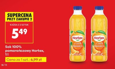 Sok 100% pomarańczowy 1l promocja w Biedronka