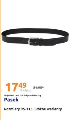 Pasek rozmiary 95-115 promocja w Action