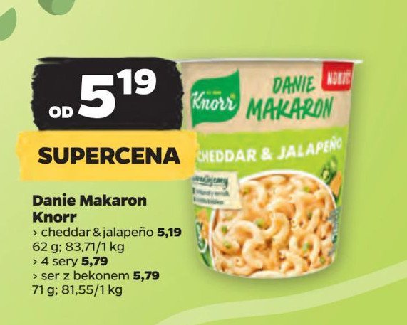 Makaron bekon z serem Knorr promocja