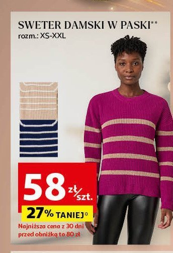 Sweter damski rozm. xs-xxl promocja w Auchan