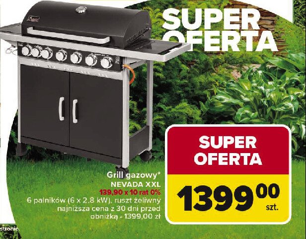 Grill gazowy nevada Activa mastercook promocja w Carrefour