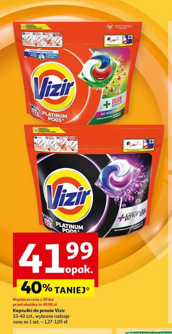 Kapsułki do prania czarnych i ciemnych tkanin lenor Vizir platinum pods promocja